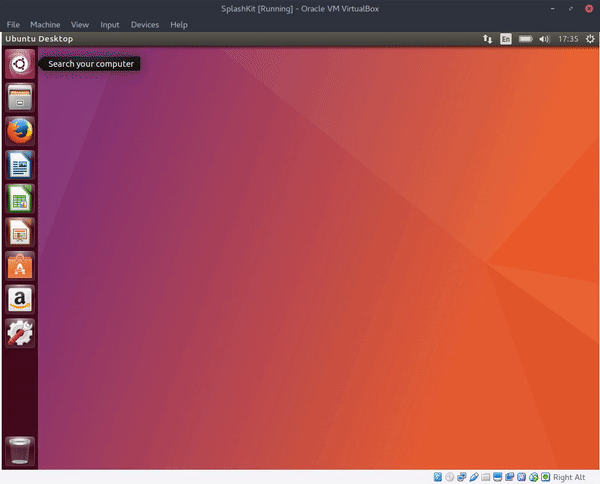 Opening a terminal in Ubuntu