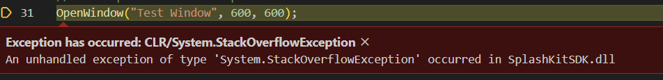 Stack Overflow Error in Debug Mode